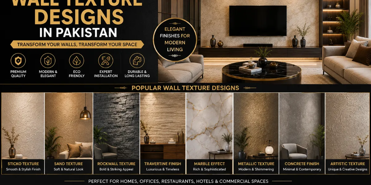 Best Wall Texture Designs in Pakistan 2026 | Modern Decorative Wall Texture Ideas, Prices, Interior Trends & Expert Installation Guide