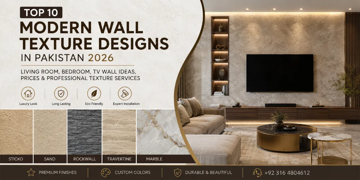 Top 10 Modern Wall Texture Designs in Pakistan 2026 | Living Room, Bedroom, TV Wall Ideas, Prices & Professional Texture Service