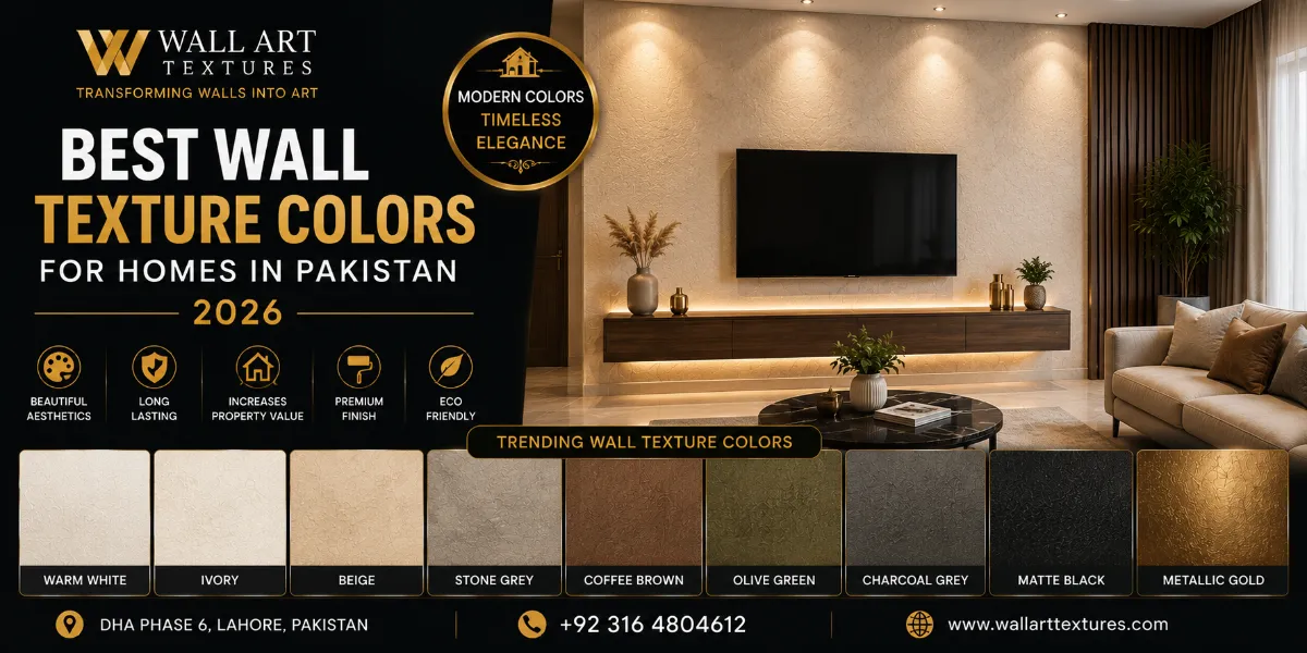 Best Wall Texture Colors for Homes in Pakistan 2026 | Modern Interior Color Combinations & Decorative Wall Texture Ideas