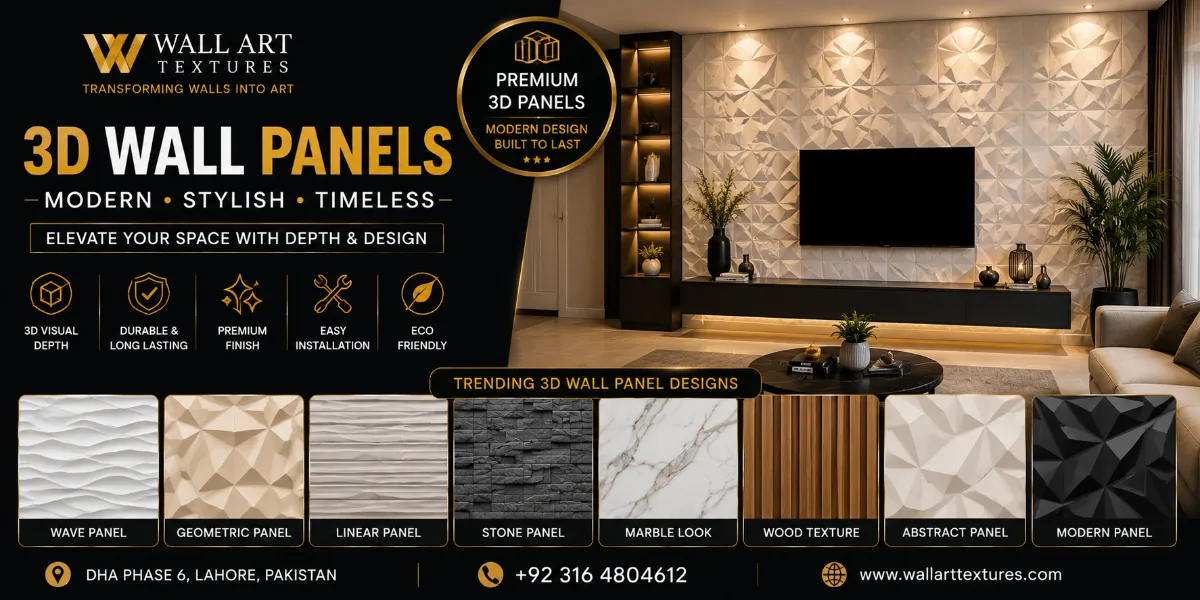 3D Wall Panels in Pakistan 2026 | Modern Decorative Wall Panels for Homes, Offices & Luxury Interior Design