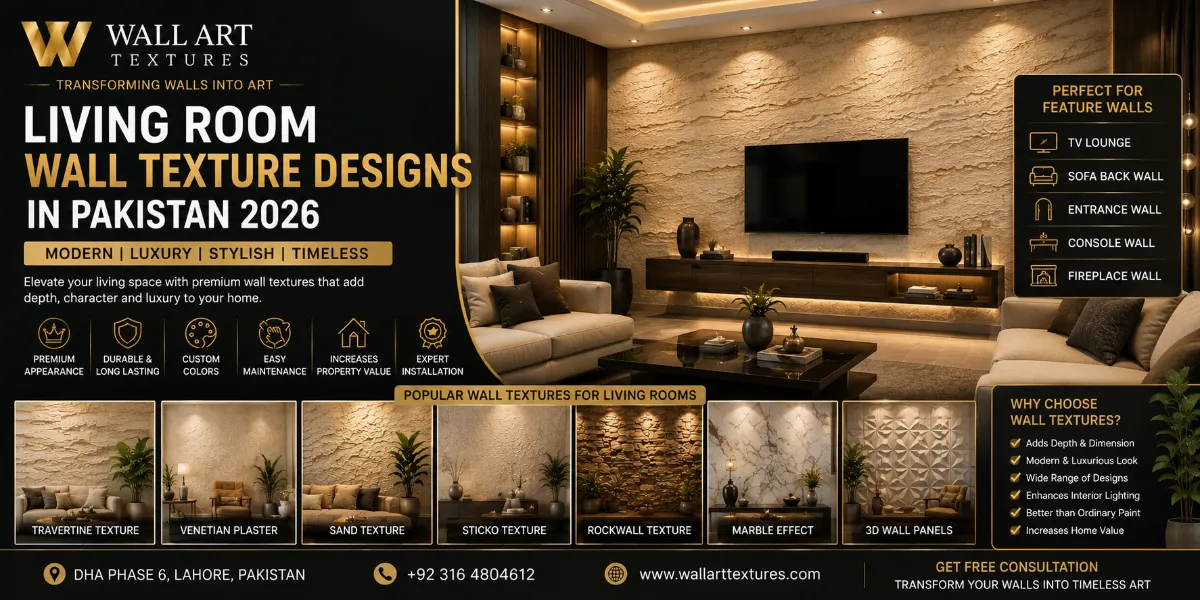 Living Room Wall Texture Designs in Pakistan 2026 | Modern, Luxury & Stylish Feature Wall Ideas for Homes