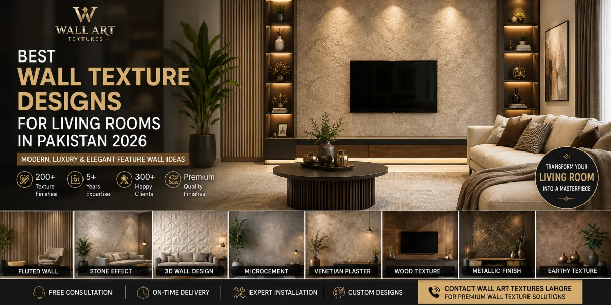 Best Wall Texture Designs for Living Rooms in Pakistan 2026 – Modern, Luxury & Elegant Feature Wall Ideas