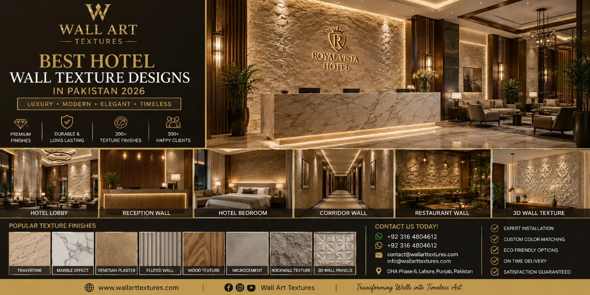 Best Hotel Wall Texture Designs in Pakistan 2026 – Luxury, Modern & Elegant Interior Ideas for Hotels & Resorts