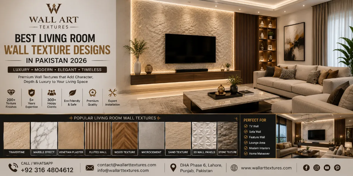 Best Living Room Wall Texture Designs in Pakistan 2026 – Luxury, Modern & Elegant Ideas for Stylish Homes