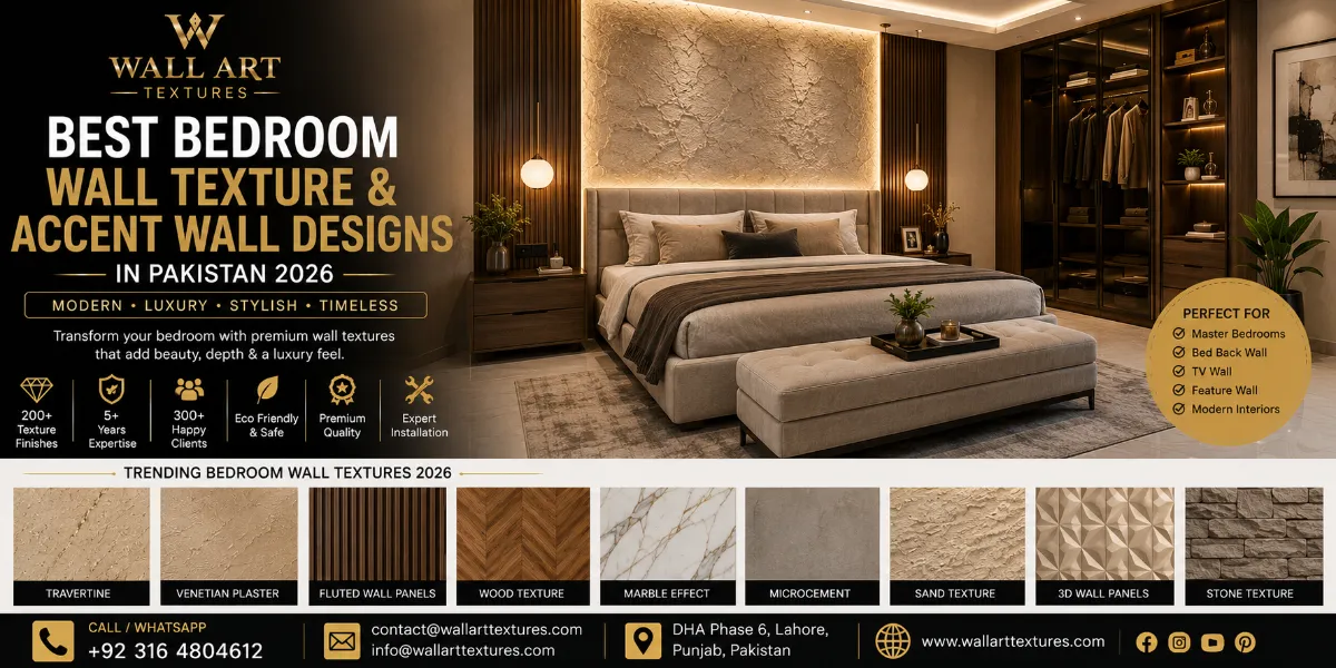 Bedroom Wall Texture &amp; Accent Wall Designs in Pakistan 2026  Modern Bed Back, Fluted &amp; Luxury Wall Ideas